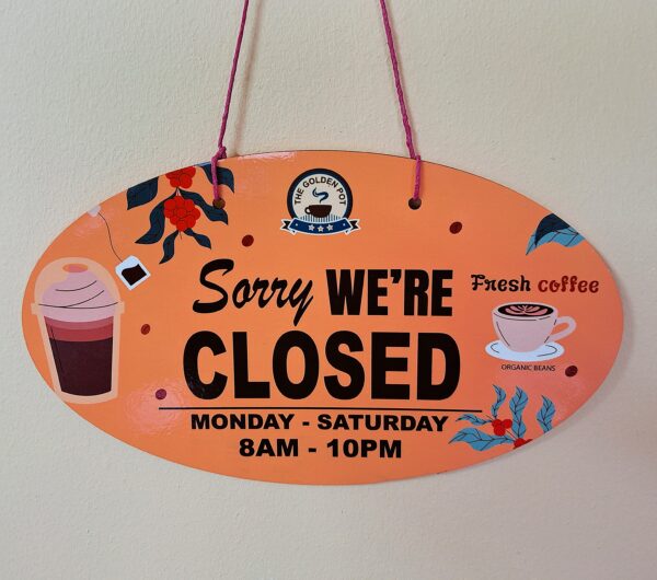 MDF Open Closed Sign