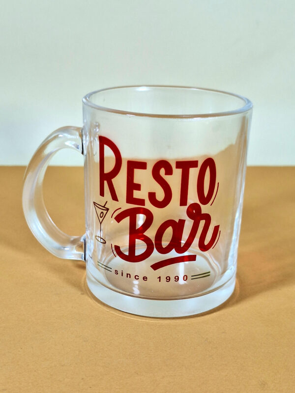 Clear glass coffee mug